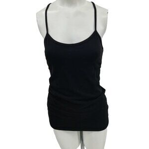 Lululemon Power Y Black Racerback Tank Top Size 6 Classic Yoga Fitness Shelf Bra